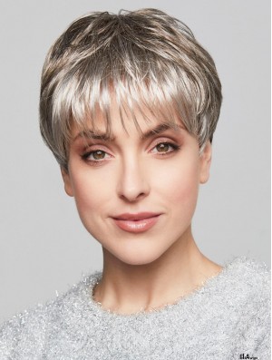 Exquisite Boycuts Short Blonde Synthetic Straight Lace Wigs