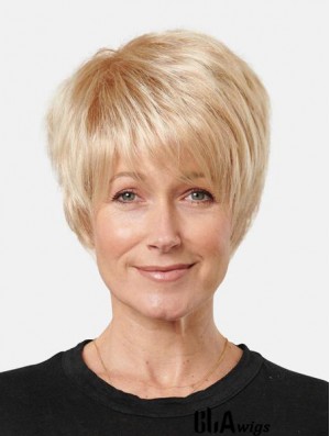 Blonde Synthetic Short Straight 8inch Affordable Lace Front Wigs