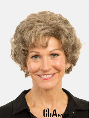 Curly Brown Monofilament Synthetic Bobs 8 inch Ladies Fashion Short Wigs