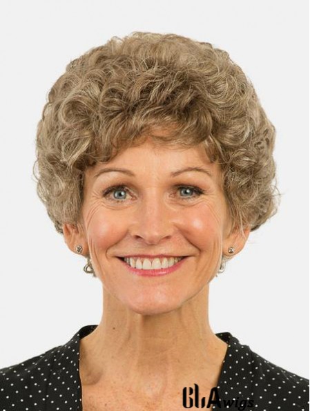 Curly Brown Monofilament Synthetic Bobs 8 inch Top Quality Ladies Short Wigs