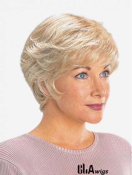 Straight 8 inch Monofilament Synthetic Blonde Short Best Quality Lace Wigs