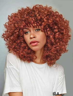 Afro Curly Wigs with Bangs for Black Women Kinky Curly Synthetic Hair
