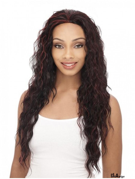 Curly Brazilian Remy Hair Brown Long Durable 3/4 Wigs