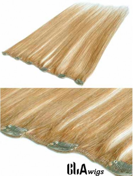 Suitable Blonde Straight Remy Human Hair Clip In Hair Extensions