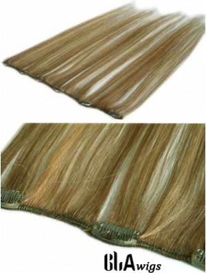 Amazing Blonde Straight Remy Human Hair Clip In Hair Extensions