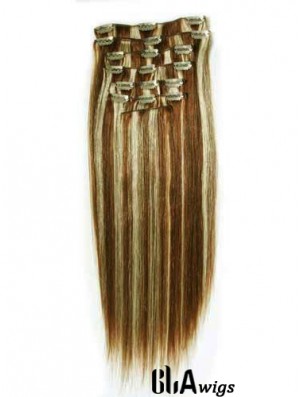 New Brown Straight Remy Human Hair Clip In Hair Extensions
