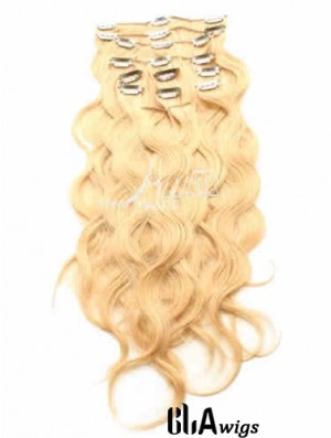 Ideal Blonde Curly Remy Human Hair Clip In Hair Extensions