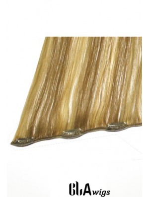 No-Fuss Blonde Straight Remy Human Hair Clip In Hair Extensions