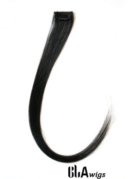 Exquisite Black Straight Remy Human Hair Clip In Hair Extensions