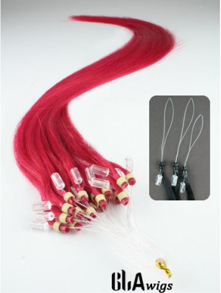 Fashion Red Straight Micro Loop Ring Hair Extensions