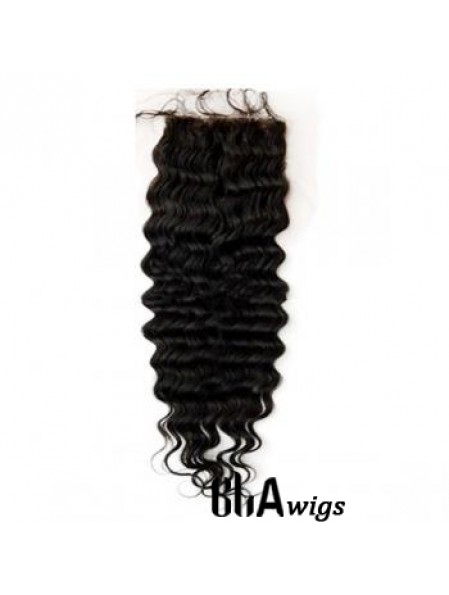 Sleek Black Long Wavy Lace Closures