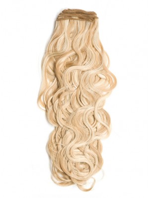 Curly Remy Human Hair Blonde Stylish Weft Extensions