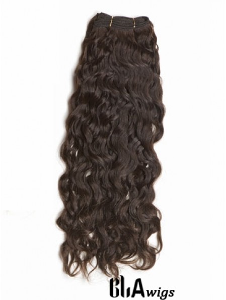 Curly Remy Human Hair Brown New Weft Extensions