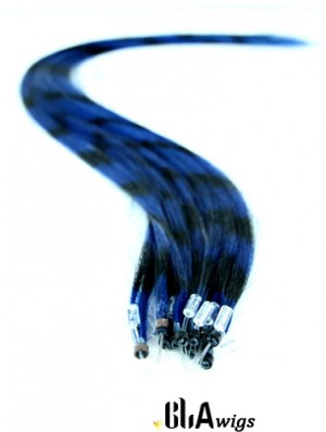 Durable Black Straight Micro Loop Ring Hair Extensions