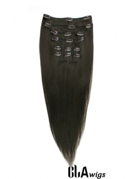 Good Black Straight Remy Human Hair Clip In Hair Extensions