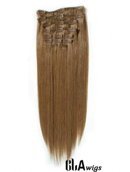 Fashionable Blonde Straight Remy Human Hair Clip In Hair Extensions