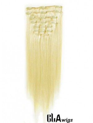 Perfect Blonde Straight Remy Human Hair Clip In Hair Extensions