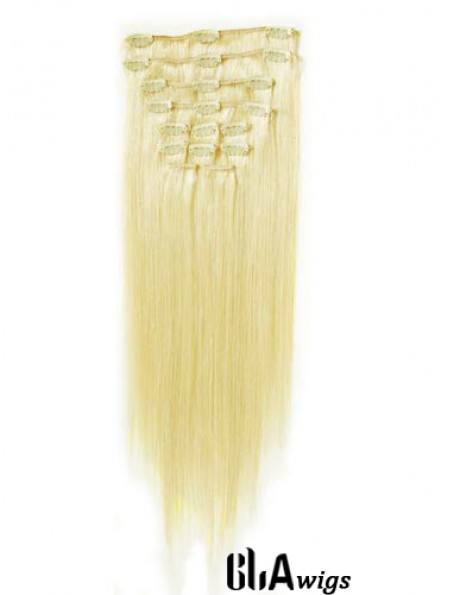 Perfect Blonde Straight Remy Human Hair Clip In Hair Extensions