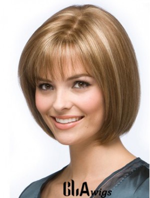 Blonde Bob Wigs Capless Straight Style Human hair wigs