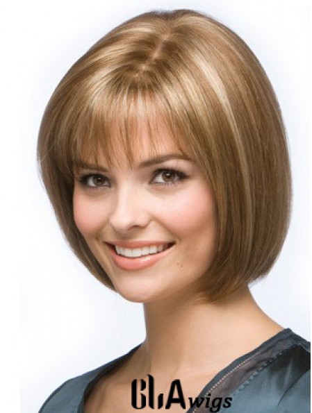 Blonde Bob Wigs Capless Straight Style Human hair wigs