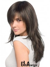 Realistic Brown Remy Human Hair Long Wigs