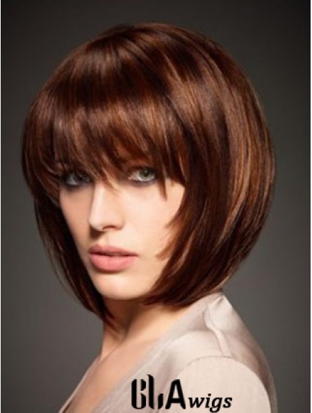 Human Hair Straight Style Chin Length Bobs Cut