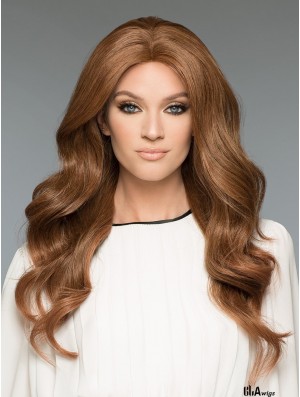 20 inch Long 100% Hand-tied Brown Natural Looking Wigs