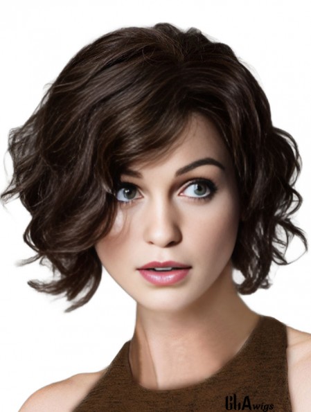 Black Bob Wig With Remy Human Chin Length 100% Hand Tied