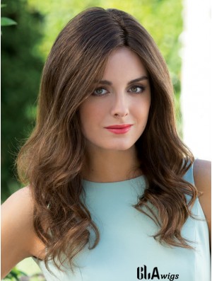 Long Wavy Layered Brown Soft 100% Hand-tied Wigs