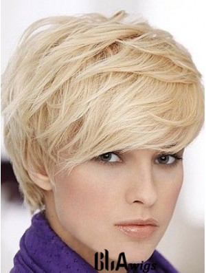 Short Straight Human Hair With Capless Short Length Boycuts