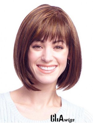 Human Hair Bob Wigs With Monofilament Bobs Cut Chin Length