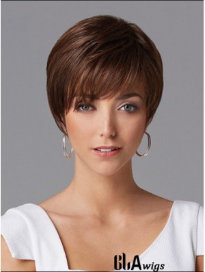 Hair Wigs For Women Cropped Length Straight Style Auburn Color