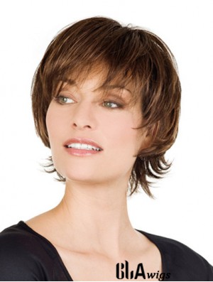 Monofilament Human Hair Wigs Sale Lace With Bangs Front Short Length