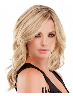 Handsome Human Hair Wavy Style Blonde Color Layered Cut