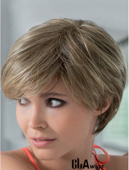 Mono Human Hair Wigs With Lace Front Short Length Boycuts