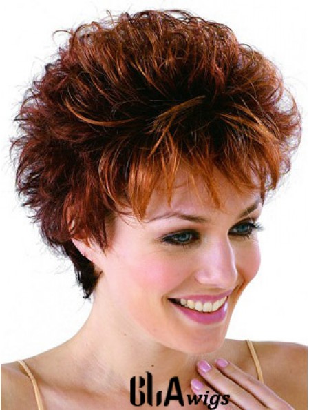 Remy Human Cropped Lace Front Curly Petite Monofilament Cap Wigs