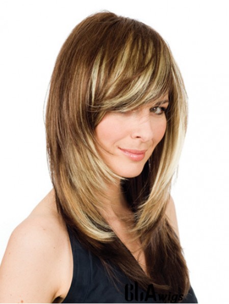 16 inch Blonde Long Layered Wavy Comfortable Lace Wigs