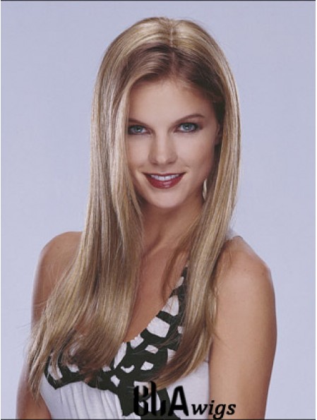 Half Blonde Wig Lace Front Long Length Straight Style