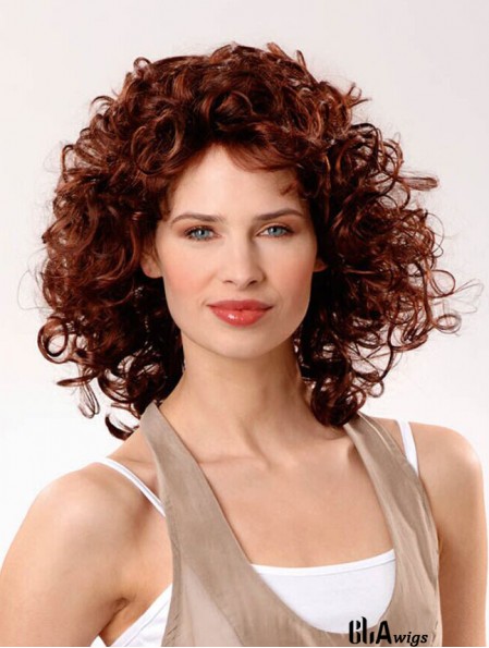 Cheap Human Hair Wigs UK 100% Hand Tied Curly Style Shoulder Length