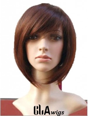 Auburn 10 inch Wavy Short Remy Human Hair Monofilament Bob Wigs