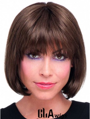 Remy Human Bobs Chin Length Straight Lace Front Real Hair Bob Wigs