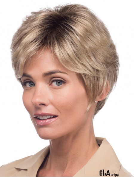 Monofilament Straight With Bangs Short 8 inch Great Human Hair Wigs