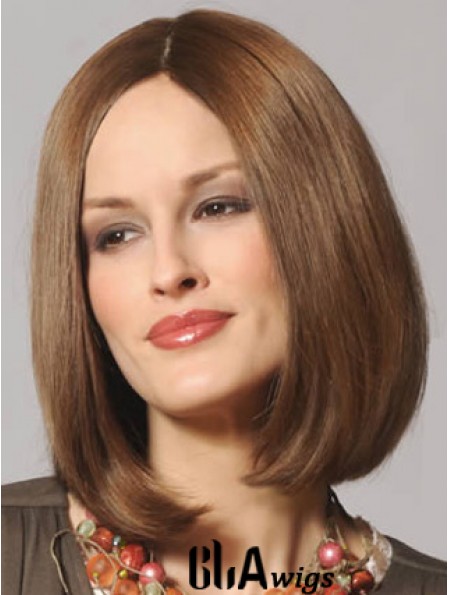  Refined Lace Front Straight Shoulder Length Remy Human Lace Wigs