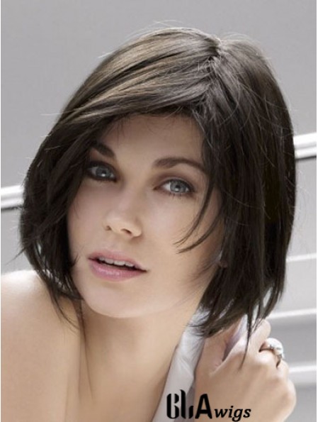 Lace Front Chin Length Straight Black Popular Bob Wigs