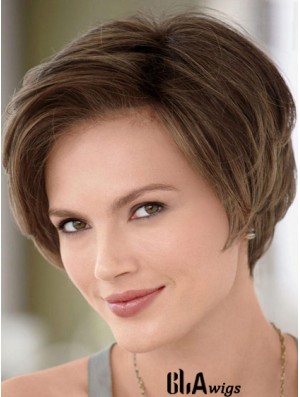 8 inch Ideal Brown Without Bangs Monofilament Wigs