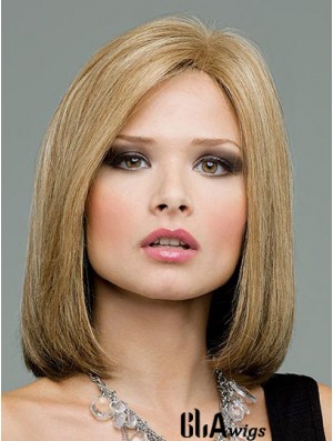 Lace Front Shoulder Length Straight Blonde Great Bob Wigs