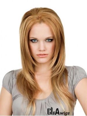  Remy Human Hair Lace Front Blonde Modern Long Wigs