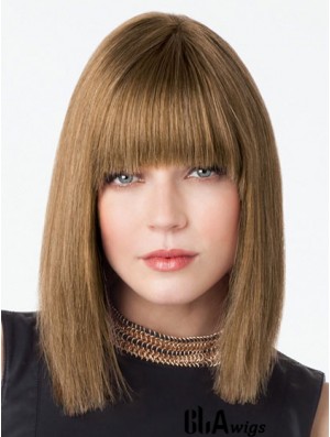 Lace Front Shoulder Length Straight Brown Comfortable Bob Wigs