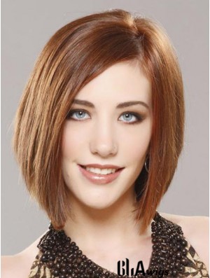 Modern Auburn Lace Front Chin Length Remy Human Lace Wigs