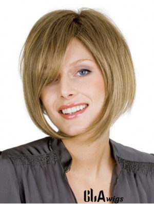 Chin Length Blonde Modern 10 inch Wavy Bob Wigs